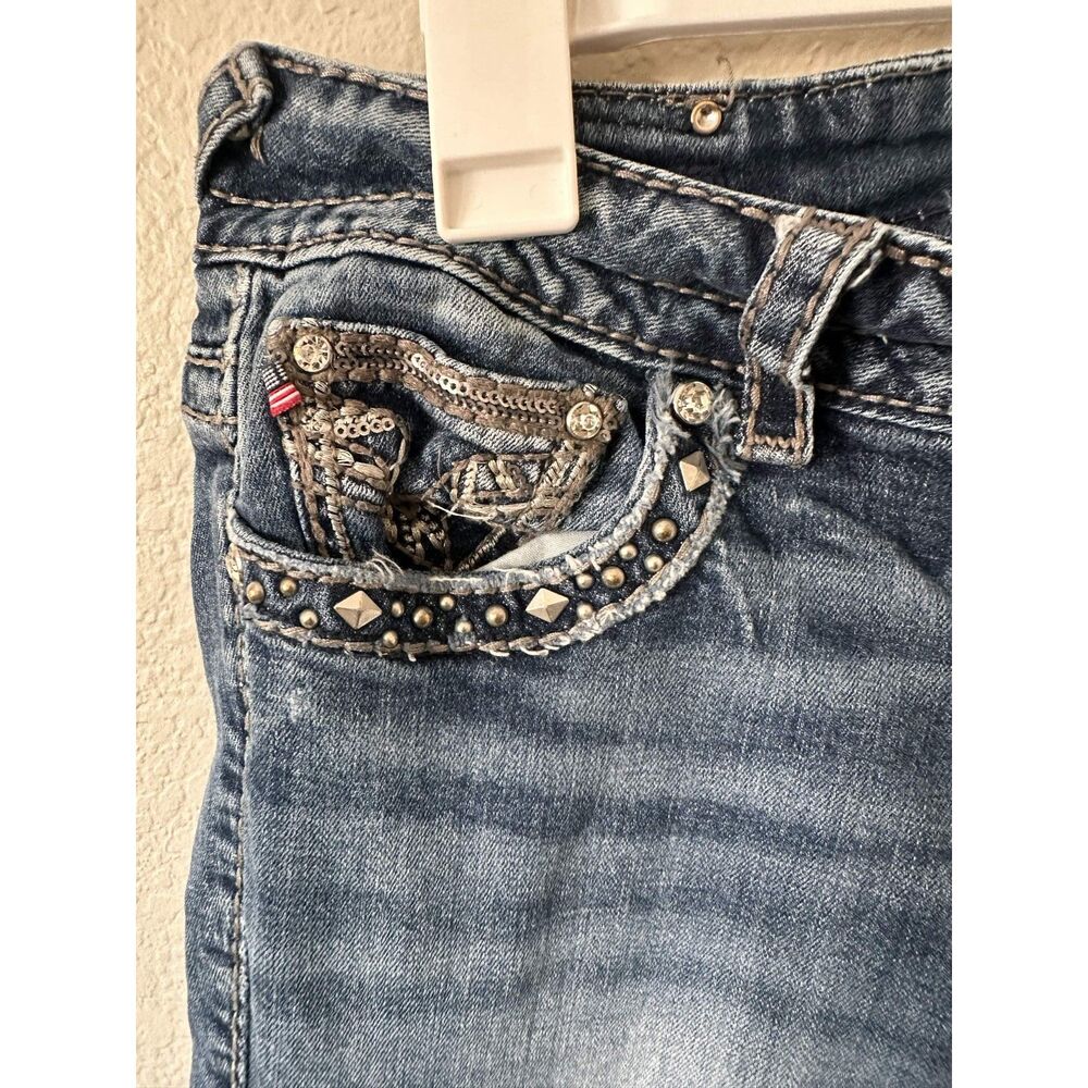 Vigoss The New York Capri Jeans Womens 9/10 Embellished Bling Flap Pockets Y2K - Picture 7 of 10